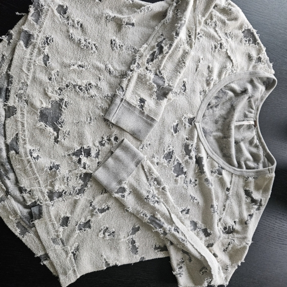 Free People distressed long sleeve top